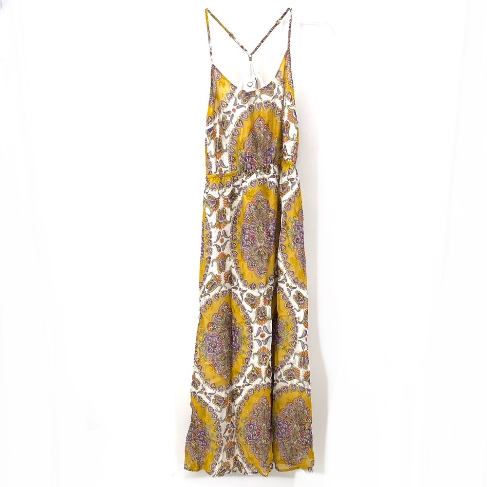 ANTHRO SLEEVELESS RACERBACK FLOWY BOHO MIDI DRESS